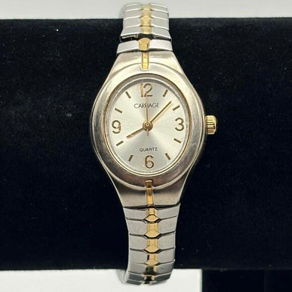 Silver & Gold Carriage by Timex Watch - Picture 2 of 4